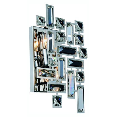 Picasso Collection Wall Sconce W:8 H:12 E:3.5 Lt:2 Chrome Finish